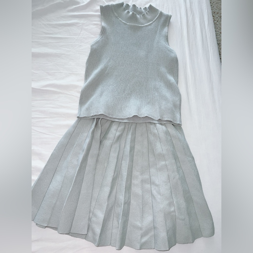 ZARA Knit Two Piece Set Women’s XS / Kids 13-14 Ribbed Sleeveless top&skirt